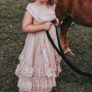 Bailey Blossoms: Nellie Ruffle Maxi Dress-champagne